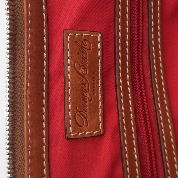 EUC Dooney & Bourke Crisp White and Tan Leather Dome Satchel - Picture 9 of 10